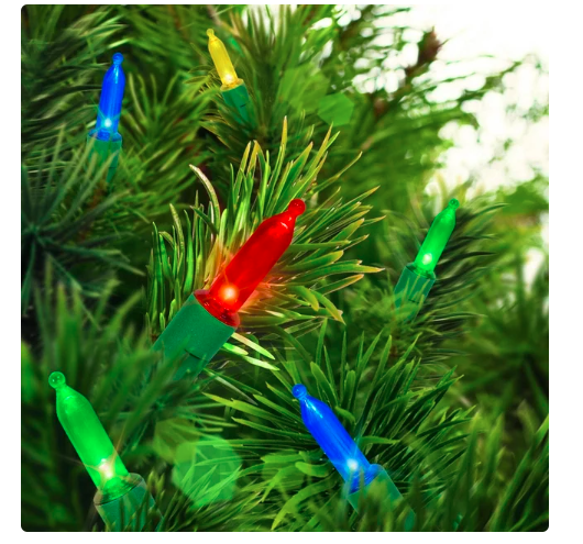 100-Count Multicolor LED Mini Christmas Lights with Green Wire, 21', Holiday Time California Distributors Holiday Time 
