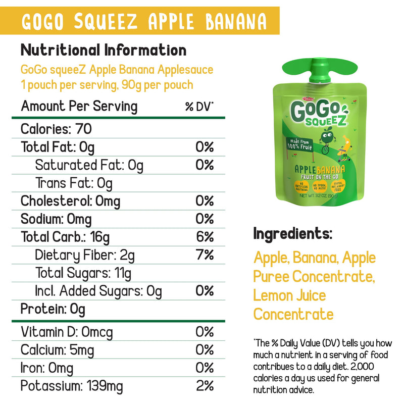 (12 Pack) GoGo Squeez Apple, Banana, and Strawberry Pouch, 3.2 oz, 12 Pack - Sherry Wholesale - Distributors and wholesale in United States