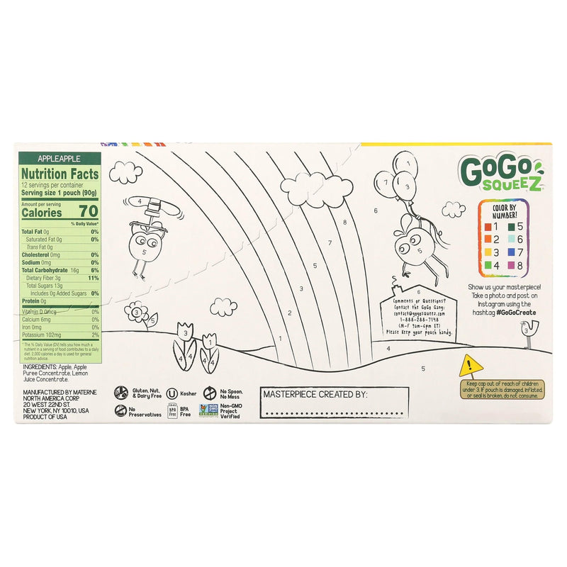 (12 Pack) GoGo Squeez Applesauce Apple Apple Snack Pouch, 3.2 oz - Sherry Wholesale - Distributors and wholesale in United States