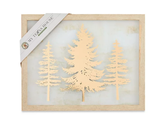 My Texas House Gold Trees Holiday Wall Art, 11" x 14"