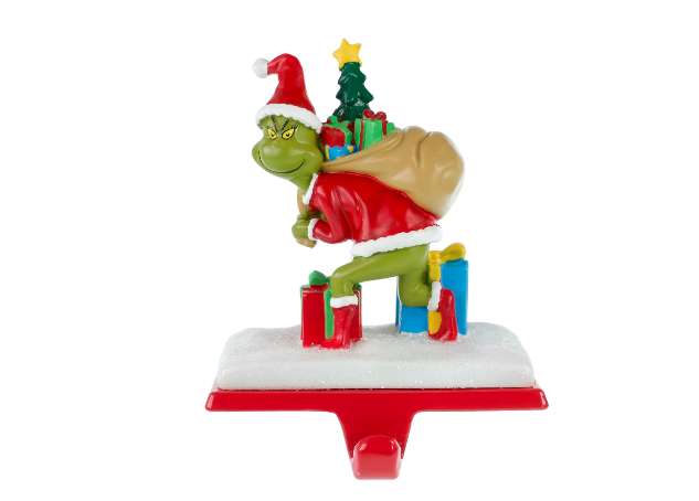 The Grinch Who Stole Christmas Metal Christmas Stocking Holder, Weighted, Green
