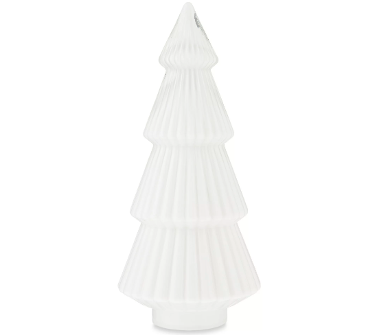 My Texas House White Glass Tree Decoration, 12.4"
