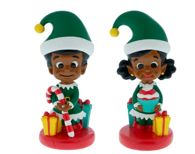 Black Paper Party Elf Figurine Table Top Set, 2 Pack, Resin, Multi-Color, Online Only