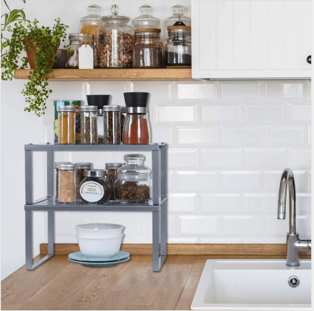 2 Pack Kitchen Storage Racks and Shelves for Cabinet Counter，Metal - My Store - Best Wholesale and distributor in United States