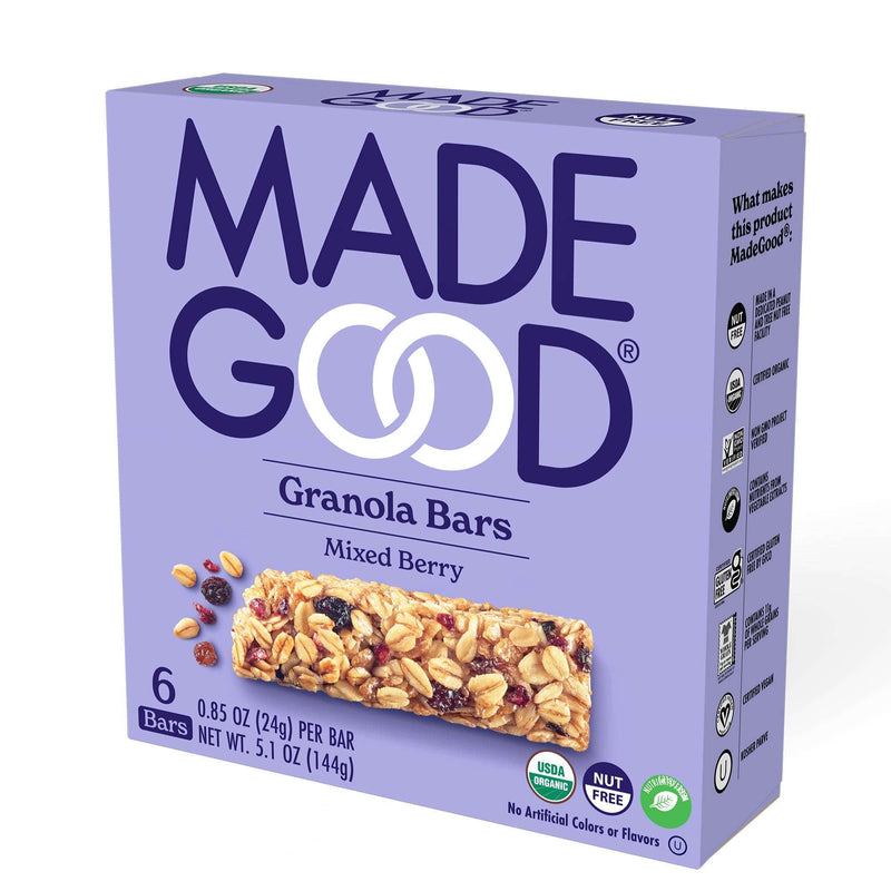2 Packs MadeGood Mixed Berry Granola Bars, 6 Healthy Snack Bars, 0.85 oz Each - Sherry Wholesale - Distributors and wholesale in United States