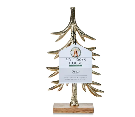 My Texas House Gold Tree Decoration, 10.5"