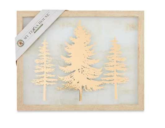 My Texas House Gold Trees Holiday Wall Art, 11" x 14"