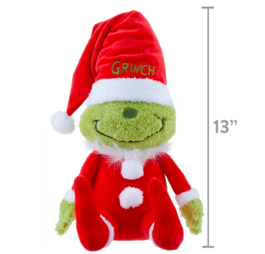 Dr Seuss' The Grinch Who Stole Christmas, Grinch Santa 12" Tall Gnome Plush, Green