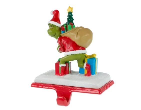 The Grinch Who Stole Christmas Metal Christmas Stocking Holder, Weighted, Green