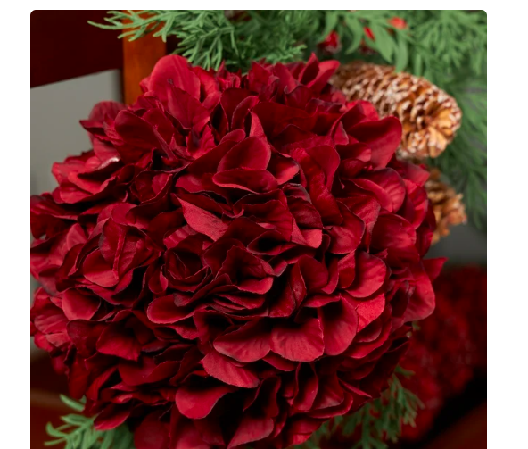 My Texas House Burgundy Amaryllis Ball Ornament, 8"