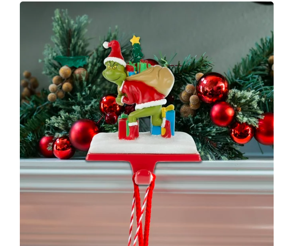 The Grinch Who Stole Christmas Metal Christmas Stocking Holder, Weighted, Green