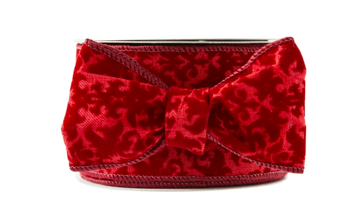 My Texas House Burgundy Velvet Ribbon, 18‘