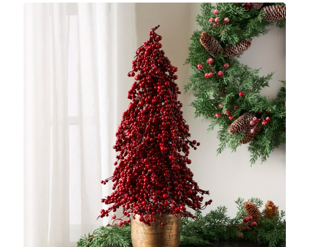 My Texas House Berry Tree Decoration, Red, 24 inch, 2.65 lb