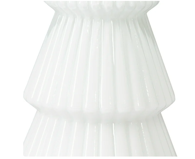 My Texas House White Glass Tree Decoration, 12.4"