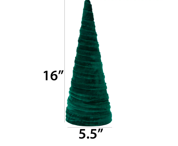 My Texas House Velvet Tree Decoration, Green, 16 inch, .31 lb.