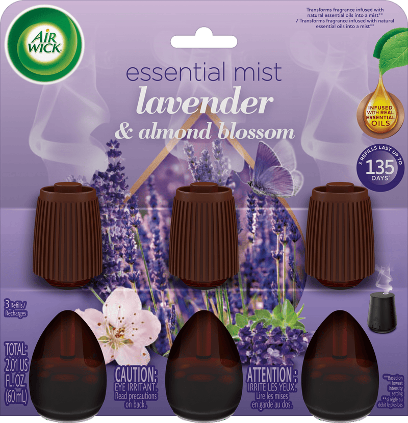 Air Wick Essential Mist Refill, 3 ct, Lavender and Almond Blossom, Essential Oils Diffuser, Air Freshener - Sherry Wholesale - Distributors and wholesale in United States