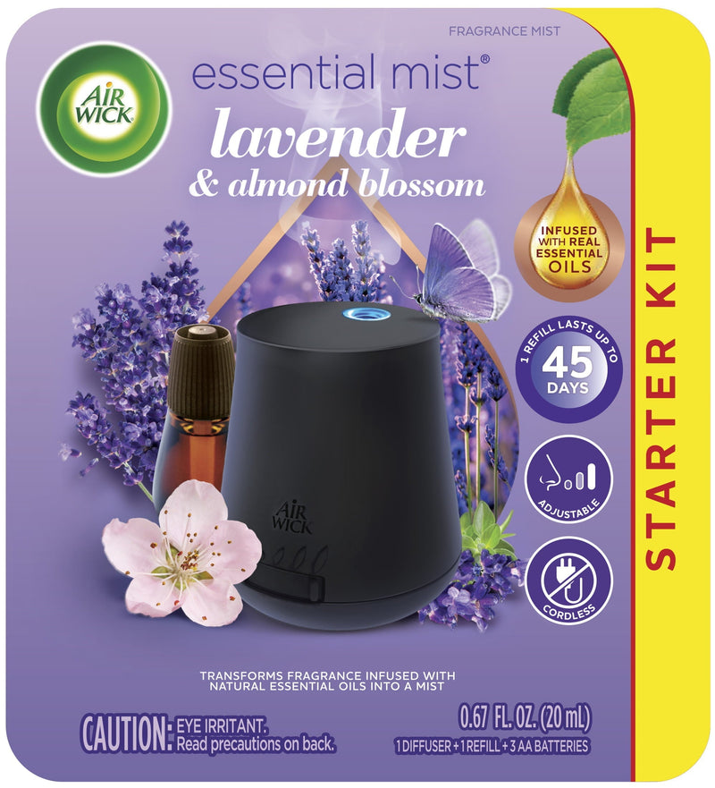 Air Wick Essential Mist Starter Kit (Diffuser + Refill), Lavender and Almond Blossom, Essential Oils Diffuser, Air Freshener - Sherry Wholesale - Distributors and wholesale in United States