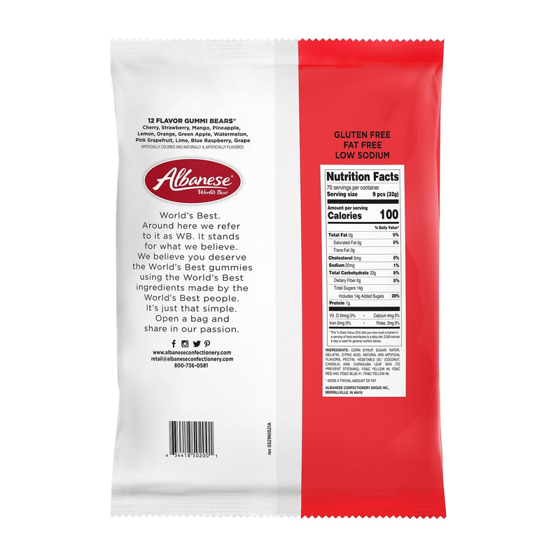 Albanese World's Best 12 Flavor Gummi Bears, 5lbs - Sherry Wholesale - Distributors and wholesale in United States