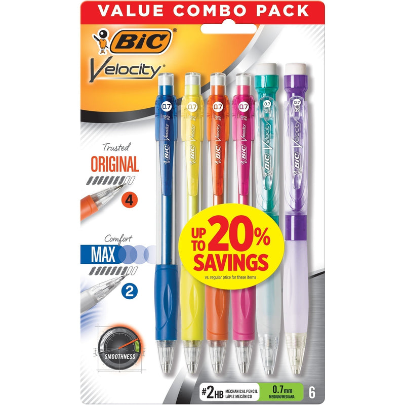 BIC Velocity Original + BIC Velocity Max Mechanical Pencil Combo Pack, 6 Count SN Distributors BIC 