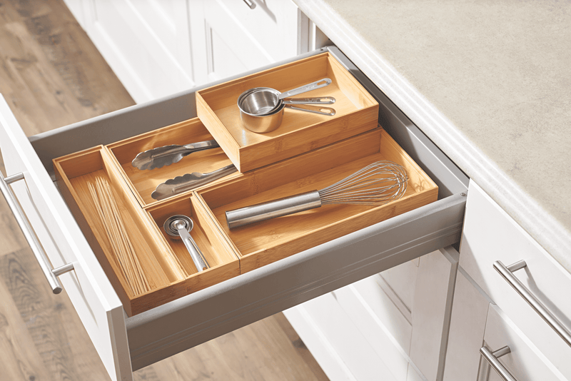 Better Homes & Gardens Natural Bamboo Drawer Organizer 5-Piece Set, 17.91 x 14.96 x 1.97 inches, Natural - My Store - Best Wholesale and distributor in United States
