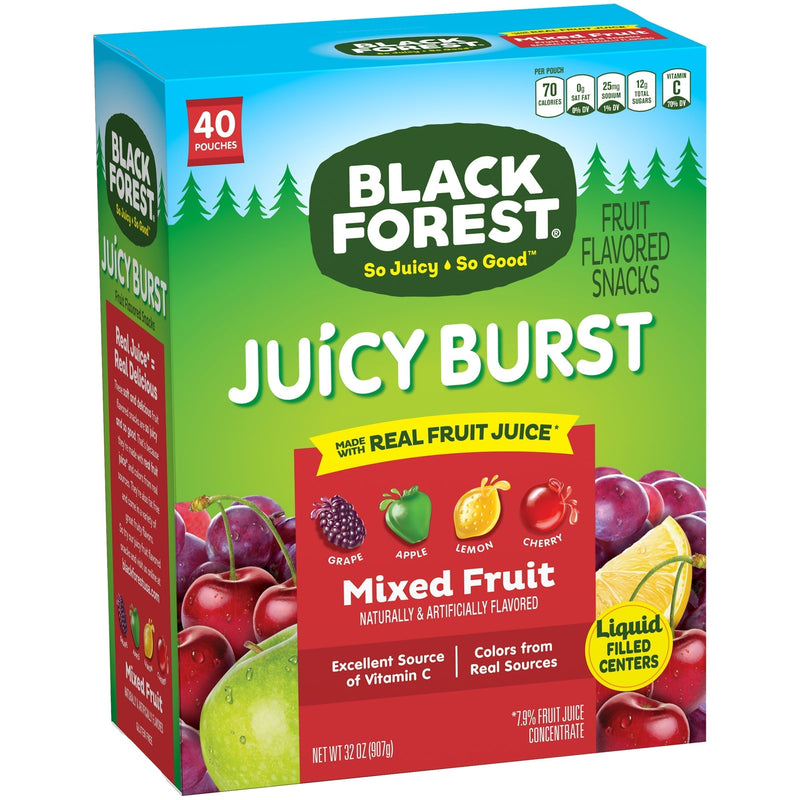 Black Forest Mixed Fruit Fruit Snacks Pouches, 32 Oz, 40 Count - Sherry Wholesale - Distributors and wholesale in United States