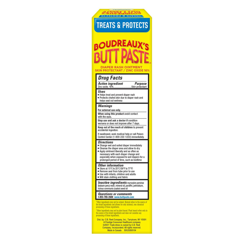 Boudreaux's Butt Paste Original Diaper Rash Cream, Ointment for Baby, 4 oz Tube - Sherry Wholesale - Distributors and wholesale in United States