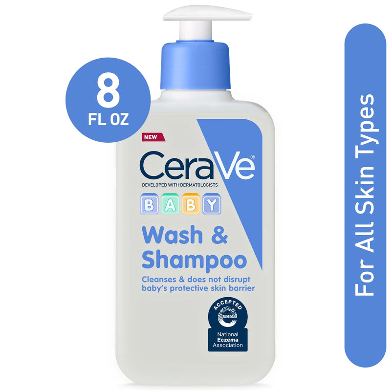 CeraVe Baby Wash & Shampoo, Tear Free baby Soap for Sensitive baby, 8 fl oz - Sherry Wholesale - Distributors and wholesale in United States