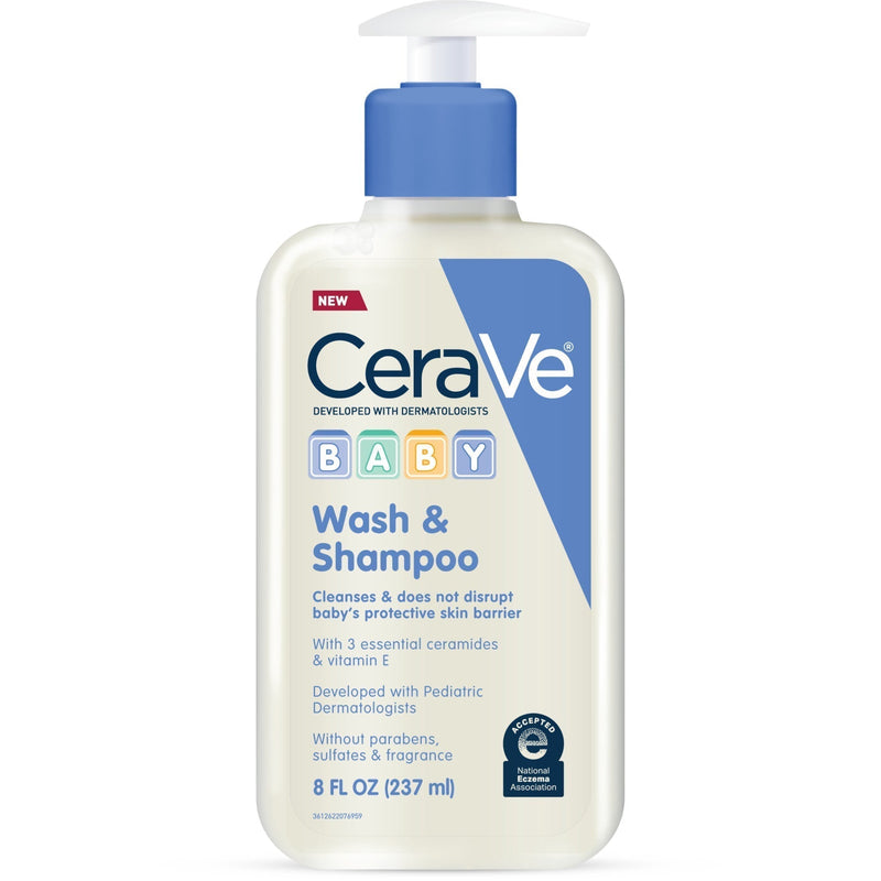 CeraVe Baby Wash & Shampoo, Tear Free baby Soap for Sensitive baby, 8 fl oz - Sherry Wholesale - Distributors and wholesale in United States