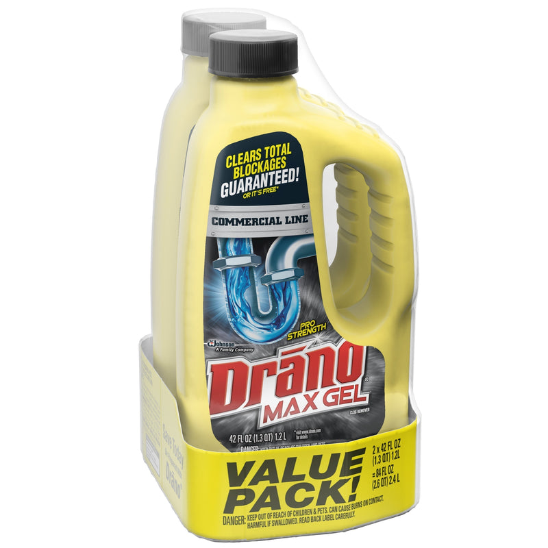 Drano Max Gel Clog Remover, Commercial Line, 42 oz, (Pack of 2) - Sherry Wholesale - Distributors and wholesale in United States