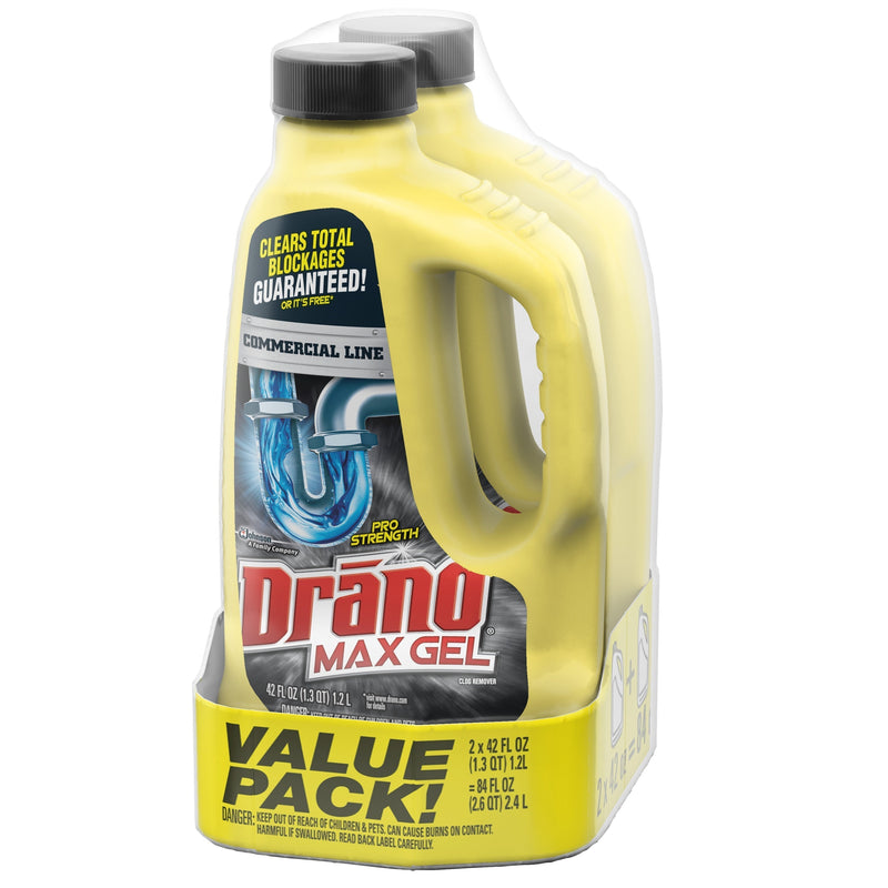 Drano Max Gel Clog Remover, Commercial Line, 42 oz, (Pack of 2) - Sherry Wholesale - Distributors and wholesale in United States