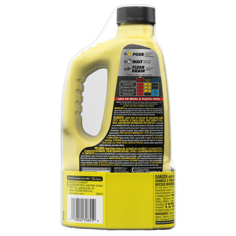 Drano Max Gel Clog Remover, Commercial Line, 42 oz, (Pack of 2) - Sherry Wholesale - Distributors and wholesale in United States