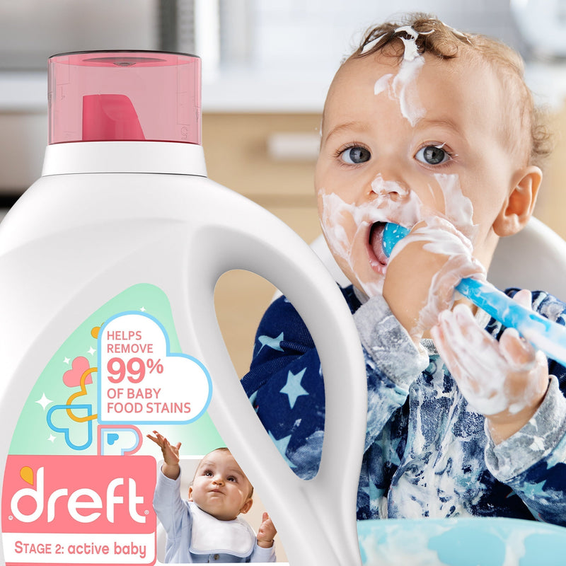 Dreft Stage 2: Active Baby Liquid Laundry Detergent, 64 Loads 92 fl oz - Sherry Wholesale - Distributors and wholesale in United States