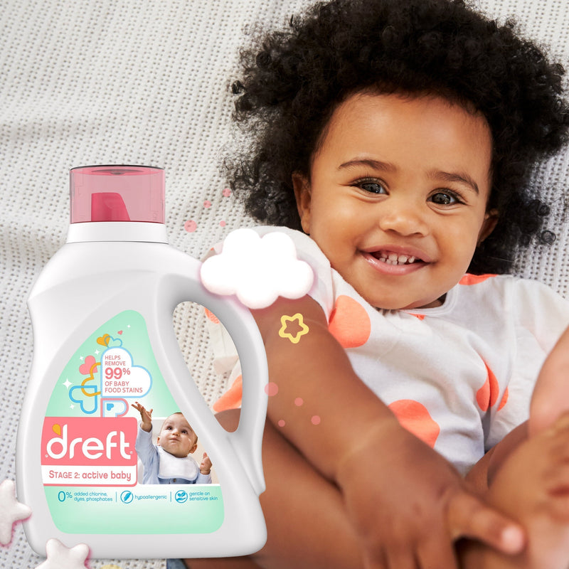 Dreft Stage 2: Active Baby Liquid Laundry Detergent, 64 Loads 92 fl oz - Sherry Wholesale - Distributors and wholesale in United States
