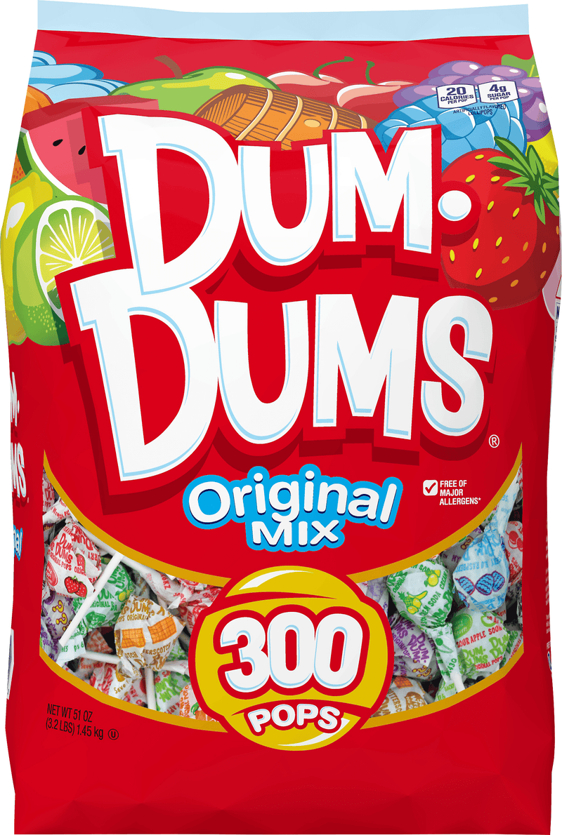 Dum Dums Original Flavor Mix Lollipops Candy, 300 Count - Sherry Wholesale - Distributors and wholesale in United States