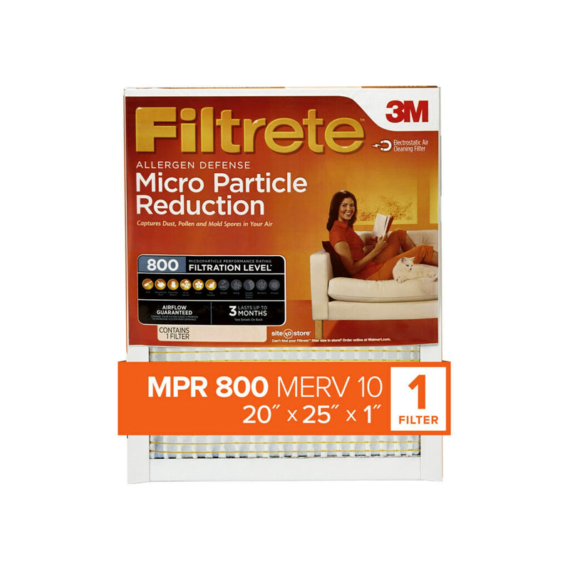 Filtrete by 3M, 20x25x1, MERV 10, Micro Particle Reduction HVAC Furnace Air Filter, Captures Pet Dander and Pollen, 800 MPR, 1 Filter - Sherry Wholesale - Distributors and wholesale in United States