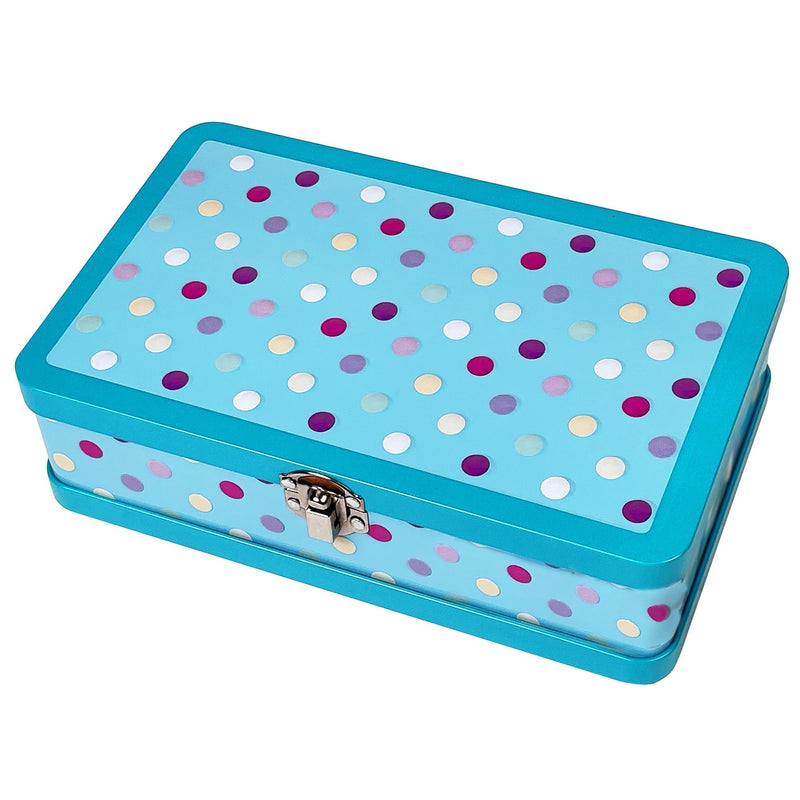 Find It Tin Pencil Box Polka Dots, New Condition, FT07653 SN Distributors Find It 