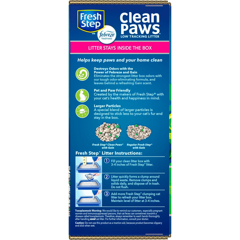 Fresh Step Clean Paws Litter with Febreze and Gain, Clumping Cat Litter, 22.5 lb - Sherry Wholesale - Distributors and wholesale in United States