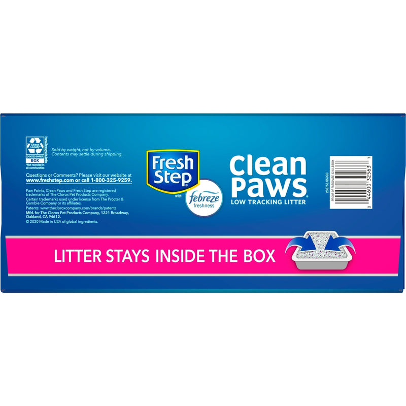 Fresh Step Clean Paws Litter with Febreze and Gain, Clumping Cat Litter, 22.5 lb - Sherry Wholesale - Distributors and wholesale in United States