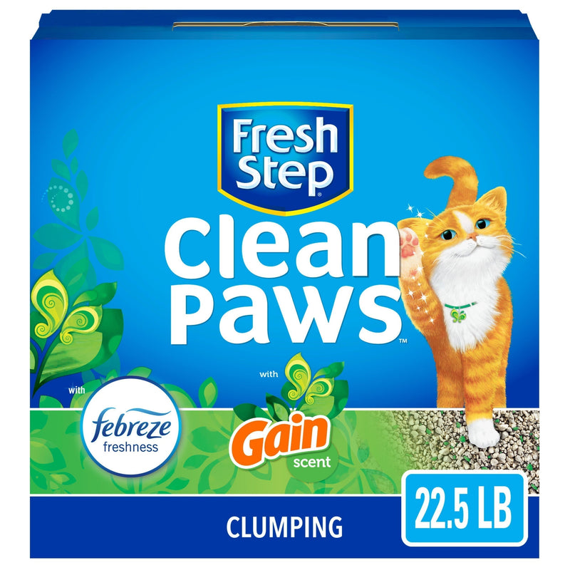Fresh Step Clean Paws Litter with Febreze and Gain, Clumping Cat Litter, 22.5 lb - Sherry Wholesale - Distributors and wholesale in United States