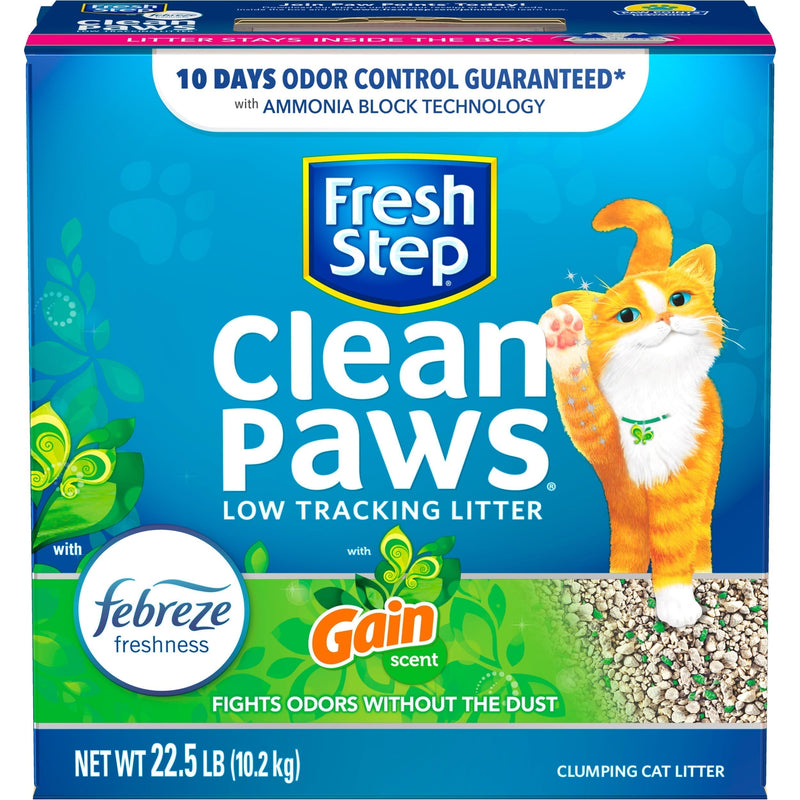 Fresh Step Clean Paws Litter with Febreze and Gain, Clumping Cat Litter, 22.5 lb - Sherry Wholesale - Distributors and wholesale in United States