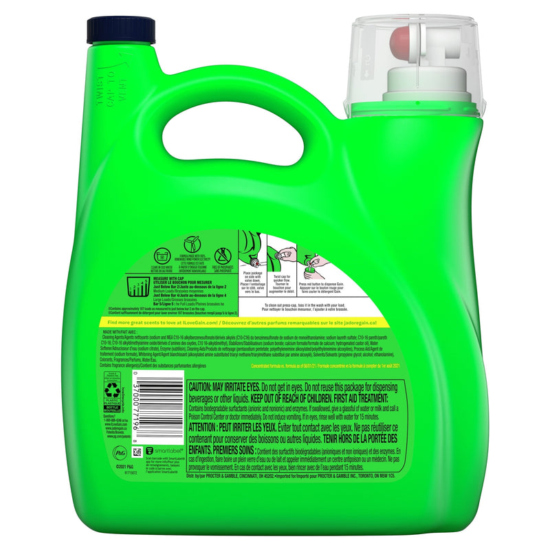 Gain + Aroma Boost Liquid Laundry Detergent, Moonlight Breeze Scent, 107 Loads, 154 fl oz - Sherry Wholesale - Distributors and wholesale in United States