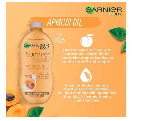 Garnier Summer Body Gradual Self Tan Moisturiser Dark, Hydrating Tanning Lotion For A Glowing Sunkissed Tan, Apricot, 400 Ml, Pack Of 1 - Sherry Wholesale - Distributors and wholesale in United States