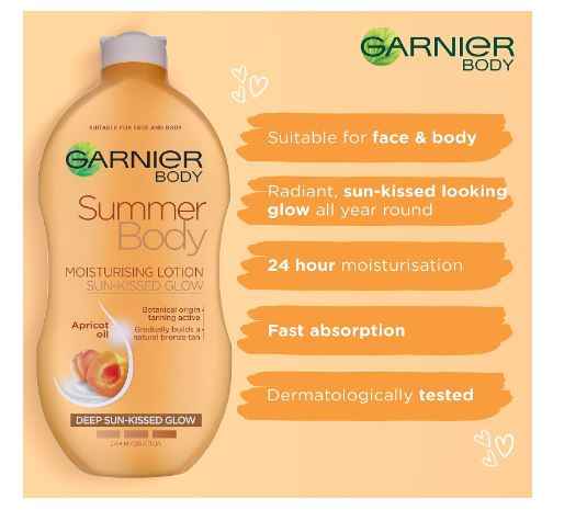 Garnier Summer Body Gradual Self Tan Moisturiser Dark, Hydrating Tanning Lotion For A Glowing Sunkissed Tan, Apricot, 400 Ml, Pack Of 1 - Sherry Wholesale - Distributors and wholesale in United States