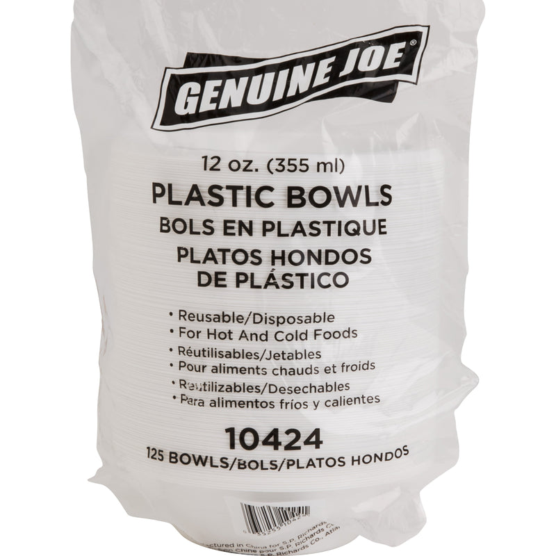 Genuine Joe Reusable Plastic Bowls Bowl - Plastic Bowl - White - 125 Piece(s) / Pack - Sherry Wholesale - Distributors and wholesale in United States