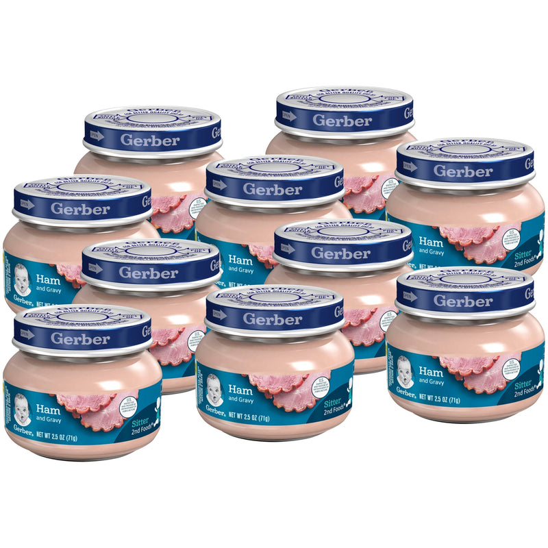 Gerber Stage 2 Baby Food, Ham and Gravy, 2.5 oz Jar (10 Pack) - Sherry Wholesale - Distributors and wholesale in United States