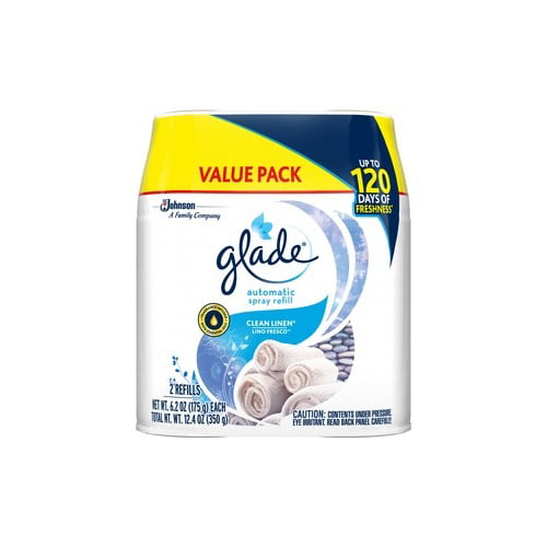 Glade Automatic Spray 2 Refills,&nbsp;Air Freshener, Clean Linen, 2 x&nbsp;6.2 oz SN Distributors Glade 
