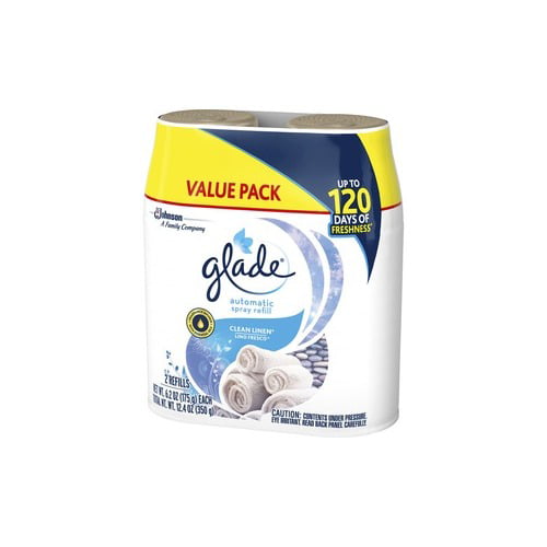 Glade Automatic Spray 2 Refills,&nbsp;Air Freshener, Clean Linen, 2 x&nbsp;6.2 oz SN Distributors Glade 