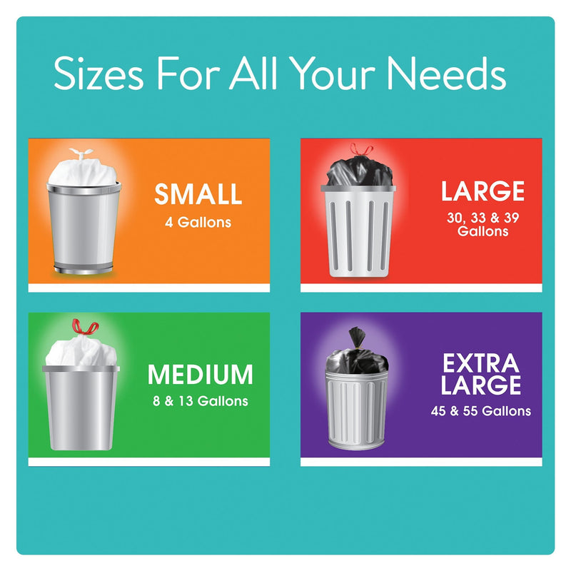 Great Value Extra Large Outdoor Trash Bags, Made with 10% Post-Consumer Recycled Materials, 55 Gallon, 20 Bags (Twist Tie) - Sherry Wholesale - Distributors and wholesale in United States
