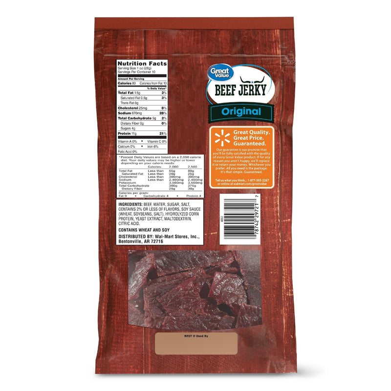 Great Value Original Beef Jerky Value Pack, 10 oz - Sherry Wholesale - Distributors and wholesale in United States