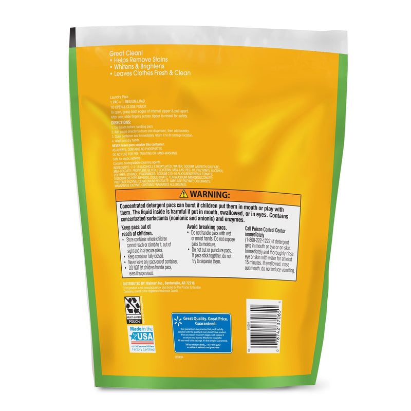 Great Value Ultimate Fresh Laundry Pacs, Original Clean, 60 Count - Sherry Wholesale - Distributors and wholesale in United States